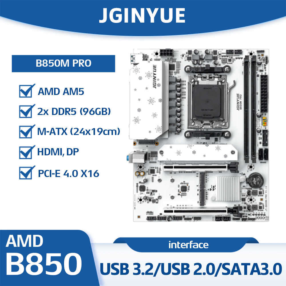 Am5 Micro Atx Pcie 5.0 Motherboard - لوحة أم JGINYUE B850M PRO لمعالجات