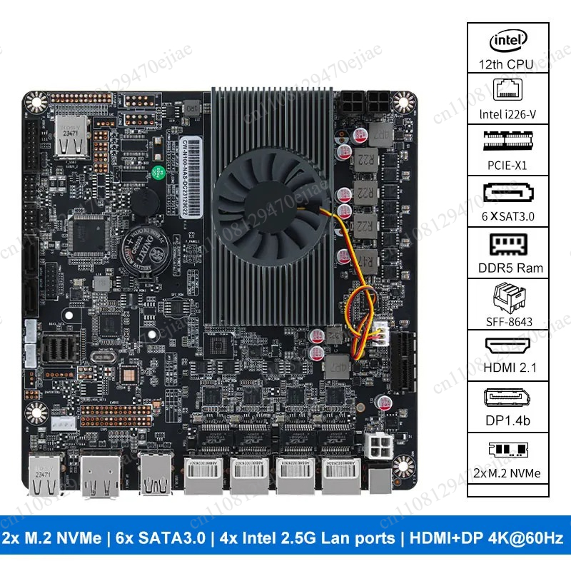 Mini Itx Dual 2.5G Nas Motherboard - لوحة أم N100 Mini ITX NAS