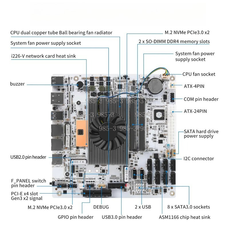 لوحة أم Mini‑ITX M11 NAS بيضاء - مراجعة Mini Itx Dual 2.5G Nas Motherboard وسعره