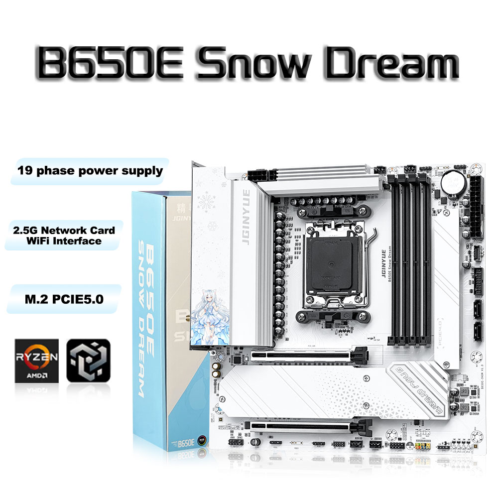 JGINYUE B650E Snow Dream AM5 M - مراجعة Am5 Micro Atx Pcie 5.0 Motherboard وسعره