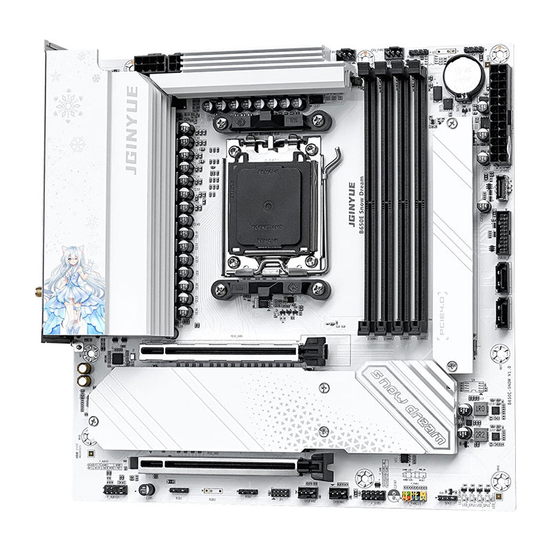 JGINYUE B650E Snow Dream AM5 M - مراجعة Am5 Micro Atx Pcie 5.0 Motherboard وسعره