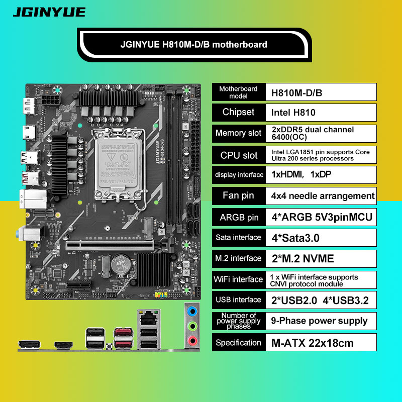 اللوحة الأم H810 Intel LGA1851 - مراجعة Lga1851 Gaming Motherboard وسعره